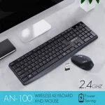 An-100 104 Keyboard Mouse Set Wireless 2.4g Adjustable Ergonomic USB Keyboardsilent 1200DPI Keyboard Set for Lap