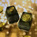 Chinese Traditional Currency Design Resin Keycaps For Cherry Mx Switch Mechanical Keyboard Oem R4 Black Gold Backlit Key Caps