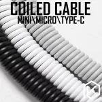 Coiled Cable Wire Mechanical Keyboard Gh60 Usb V2 Cable Mini Micro Type C Usb Port For Kit Poker 2 Xd64 Xd75 Xd96 Mobile Phone