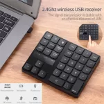 Fast Delivers New Wireless Numeric Keyboard Portable Keypad 35 Keys PC Rechargeable Digital Mini Teclado Multifuncional