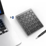 Rechargeable 28 Keys Bluetooth Wireless Numeric Keypad Mini Numpad Alloy Ultra-Thin Wireless Keyboard