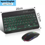 RGB Bluetooth Keyboard And Mouse Set Russian Spainish Wireless Keyboard Mouse Combo Rechargeable RGB Mouse For ipad Laptop