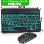 RGB Wireless Keyboard Mouse Combo Russian Spainish Bluetooth Keyboard And Mouse Set Rechargeable Keyboards For ipad Laptop
