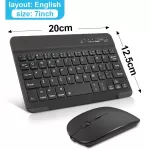 Mini Bluetooth Keyboard and Mouse Set Wireless Keyboard Mouse Combo Russian Rubber Keycaps Rechargeable Mouse for iPad Laptop