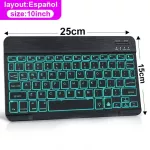 RGB Bluetooth Keyboard Russian Spainish Wireless Keyboard Rubber Keycaps Rechargeable RGB Keyboards For ipad Phone Laptop