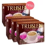 Truslen Coffee Plus Collagen Instant Coffee Mix ทรูสเลน พลัส กาแฟไขมันต่ำ ไม่มีน้ำตาล ผสมคอลลาเจน 16g. x10ซอง (3กล่อง+แถม1)