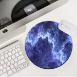 20x20cm Mouse Pad Round Texture Pattern Custom Game Non-Slip Space Marble Game Computer Small Desk Mouse Pad Cute