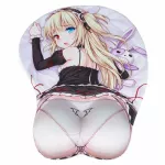 FFFAS 3D WRST REST MOUSE PAD MAT SILICA GEL Sexy Japan Anime Girl Red Eye Rabbit Game Gaming Mousepad for Lapc Cat