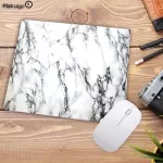 Mairuige 22x18cm Beautiful Computer Mouse Pad Soft Natural Rubber Pink White Marble Series Mice Pad Square Gaming Mousepads