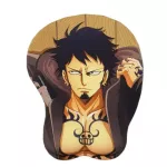 One Piece Luffy/Zoro/ACE/LAW 3D Anime Male Chest Gaming Mouse Pad with Gel Wrist Rest 2way Fabric