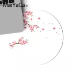 Maiyaca Plum Blossom Little Bird White Background Game Speed Mice Retail Round Mousepad Diy Non-slip Mouse Pad Anime