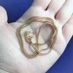 สร้อยคอสแตนเลสแท้ ลายสี่เสา ทองเลเซอร์ สร้อยคอห้อยพระ สร้อยคอแฟชั่น สร้อยคอผู้หญิง สร้อยพระ ไม่ลอก ไม่ดำ LS001.8