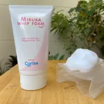 Miruka Whip Foam, whipped foam, fine foam, thick, soft, containing vitamin E, helps nourish the skin.