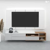 ชั้นวางทีวีแบบแขวนลอย รุ่น CASEY เคลือบเมลามีนเนื้อมันเงาเรียบหรูมีระดับ มีให้เลือกหลายสี หลายขนาด