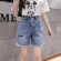 Summer, some holes, shorts, jeans, women, loose waist, wide legs, casual pants, M41348