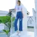 3609, high -waisted long -sleeved jeans Decorated in the front, chic, chic