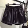 Orifly high -waisted shorts, positive fat, women's size, shorts, pu leather, loose