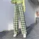 XCUTE - Korean style scotch pants, high -waisted women long pants Cylinder oversized pants, elastic waist A355