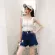 XCUTE - Daisy high -waisted shorts, dipped in front