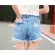 XCUTE - High -waisted shorts, non -stretching fabric, tip, torn, not very short, large size 2012