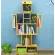 Children's bookshelf The robot shape is made of authentic wood, wooden bookshelf, storage shelf.