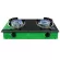 Oxygen gas stove in front of a double head glass Double brass head model X-4600 black-green