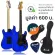 SQOE Electric guitar Strat 22 Fret Ham H-H Model SEST210 Blue Metallic + Free Car Rock & Bag & Jack Strap & Picky Guitar