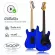 SQOE กีตาร์ไฟฟ้า ทรง Strat แบบ Humbucking คู่ รุ่น SEST210 สีน้ำเงิน + ฟรีสายแจ็ค