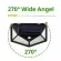 180 LED Waterproof Motion Sensor Street Lights, Solar Street, Outdoor Light, Solar Energy Decoration Light Human Body Sensor Corridor Light