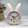 Small alarm clock, simple student, cute rabbit, bedside clock, cartoon clock, tes