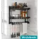 2 -layer wall shelf, black plastic shelf, no need to penetrate the shelves in the bathroom Multipurpose shelf