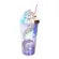 Personality Printing Double Layer Transparent Straw Cup Symphony Laser Paper Plastic Cup Beverage Coffee Cup Water