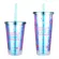 Personality Printing Double Layer Transparent Straw Cup Symphony Laser Paper Plastic Cup Beverage Coffee Cup Water