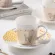 Mirror Reflection Coffee Cup Plate Luxury Afternoon Tea Ceramic Running Horse/deer/hummingbird Mug Wy80114