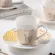 Mirror Reflection Coffee Cup Plate Luxury Afternoon Tea Set Ceramic Running Horse/deer/hummingbird Mug Wy80114