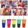 5pcs Reusable Color Changing Cold Cups Magic Plastic Coffee Mugs Water Bottles with Straws Set for Family Friends Cup