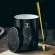 Luxury Marble Pattern Ceramic Mugs Gold Plating Constellation Couple Morning Mug Milk Coffee Breakfast Creative Cup
