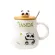 Cute Cartoon Panda Ceramics Mug 400ml With Lid And Spoon Coffee Milk Tea Mugs Breakfast Cup Drinkware Novelty S