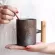 Luwu Japanese Vintage Ceramic Coffee Mug Bronzetea Milk Beer Mug Wood Handle Water Cappuccino Cup Home Office Drinkware