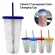 With Straws Creative Water Cups Changing Reusable Color Cup Magical Plastic Water Color Changing Cup Tumbler Discolration