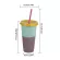 With Straws Creative Water Cups Changing Reusable Color Cup Magical Plastic Water Color Changing Cup Tumbler Discolration