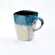 Creative Flow Glaze Square Mug with Spoon and Lid Retro Tea Cup Household Matte Color Ceramic Milk Water Cup