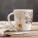 Matte Ceramic Mug Coffee Cup Northern European Style Hourse And Deer Cup