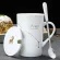 12 Constellations Creative Ceramic Mugs With Spoon Lid Black And Gold Zodiac Milk Coffee Cup 420ml Water Drinkware