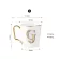Eways Gold Handle Couple Bone China Coffee Mug Creative Letter Wedding Birthday