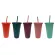 5PCS Creative Straw Cup Sequined Glitter Colorful Coffee Juice Straw Mug Flash Powder Shiny Plastic Tumbler with Lid