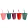 5pcs Creative Straw Cup Sequined Glitter Colorful Coffee Juice Straw Mug Flash Powder Shiny Plastic Tumbler With Lid