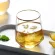 Creative Geometry Glass Cup Golden Rim Crystal Transparent Masonry Coffee Mug Wine Cocktail Milk Tea Cup Couple S