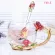 Exquisite Enamel Transparent Glass Coffee Teacup Personality Blue Rose Heat-Resistant Cup Set Household Glass Red Rose