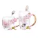 Color Enamel Glass Coffee Mugs Plum Tea Cups With Spoon Europe Drinkware